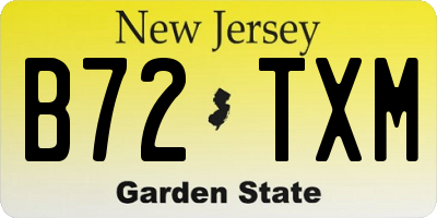 NJ license plate B72TXM
