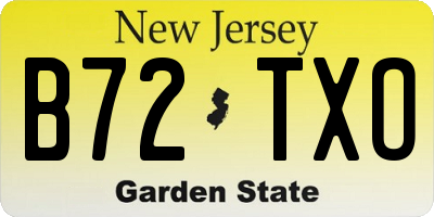 NJ license plate B72TXO