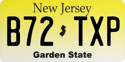 NJ license plate B72TXP