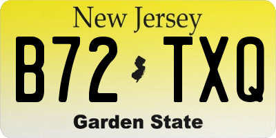 NJ license plate B72TXQ