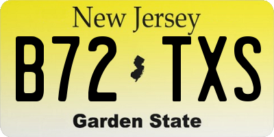 NJ license plate B72TXS