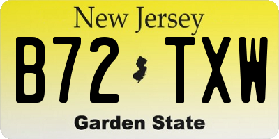 NJ license plate B72TXW