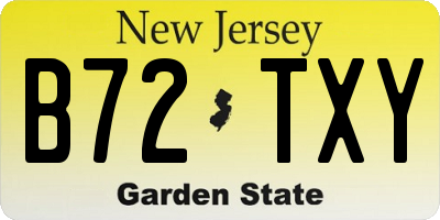 NJ license plate B72TXY