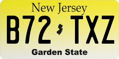 NJ license plate B72TXZ