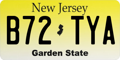 NJ license plate B72TYA