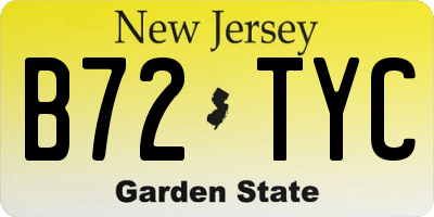 NJ license plate B72TYC