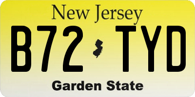 NJ license plate B72TYD