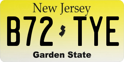 NJ license plate B72TYE