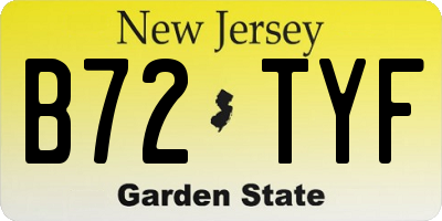 NJ license plate B72TYF
