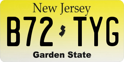 NJ license plate B72TYG