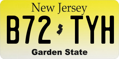 NJ license plate B72TYH