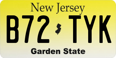 NJ license plate B72TYK