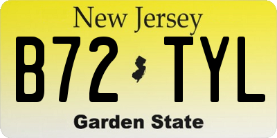 NJ license plate B72TYL