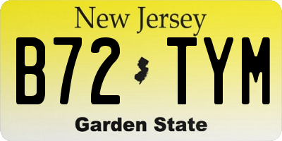 NJ license plate B72TYM