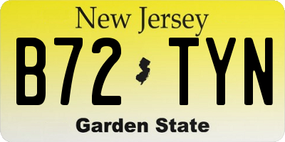 NJ license plate B72TYN