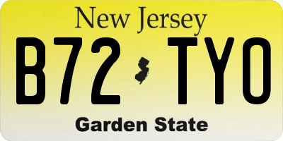 NJ license plate B72TYO