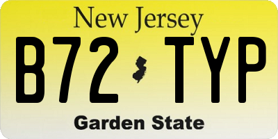 NJ license plate B72TYP