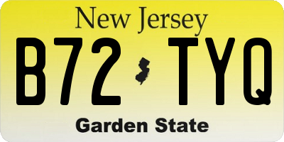 NJ license plate B72TYQ