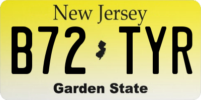 NJ license plate B72TYR