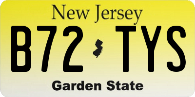 NJ license plate B72TYS