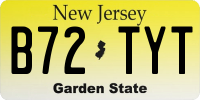 NJ license plate B72TYT