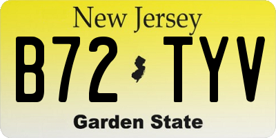 NJ license plate B72TYV