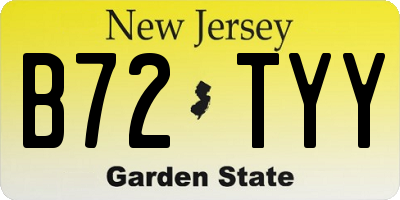 NJ license plate B72TYY