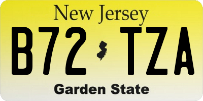 NJ license plate B72TZA