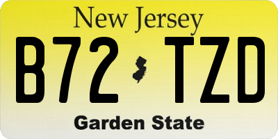 NJ license plate B72TZD