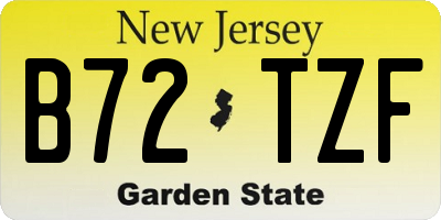 NJ license plate B72TZF