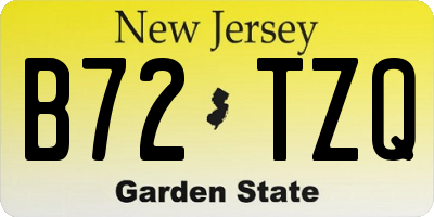 NJ license plate B72TZQ