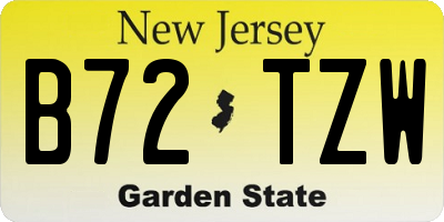 NJ license plate B72TZW