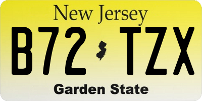NJ license plate B72TZX