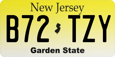 NJ license plate B72TZY