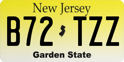 NJ license plate B72TZZ