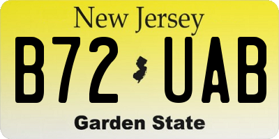 NJ license plate B72UAB