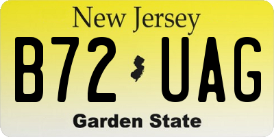 NJ license plate B72UAG