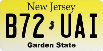 NJ license plate B72UAI