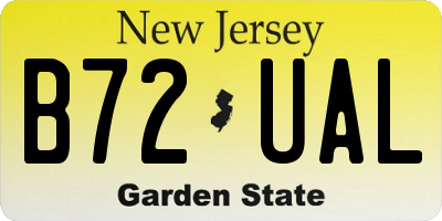 NJ license plate B72UAL
