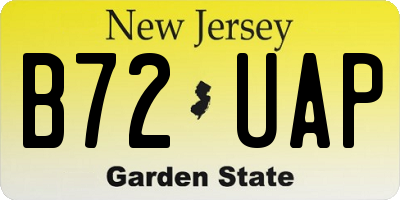 NJ license plate B72UAP