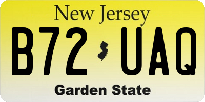 NJ license plate B72UAQ