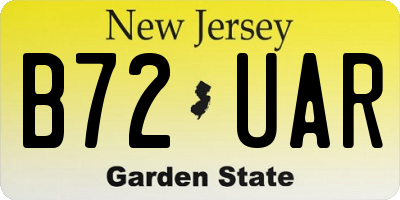 NJ license plate B72UAR