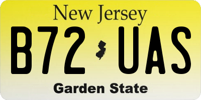 NJ license plate B72UAS