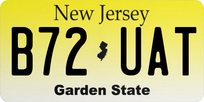 NJ license plate B72UAT