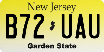 NJ license plate B72UAU