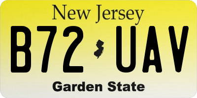 NJ license plate B72UAV