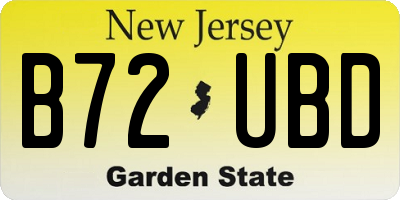 NJ license plate B72UBD