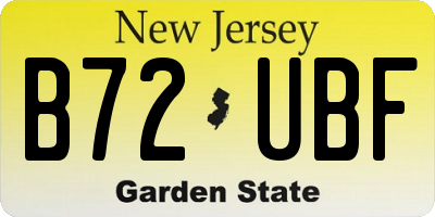 NJ license plate B72UBF