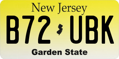 NJ license plate B72UBK