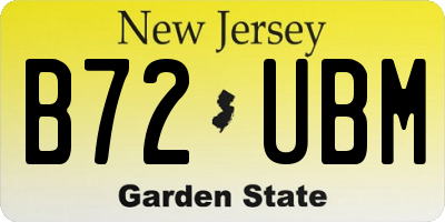 NJ license plate B72UBM